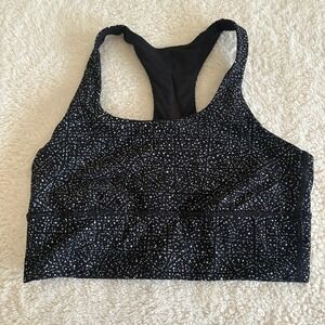 Lululemon Invigorate Bra‎ Long Line Women's 10 Night View White Black Racerback